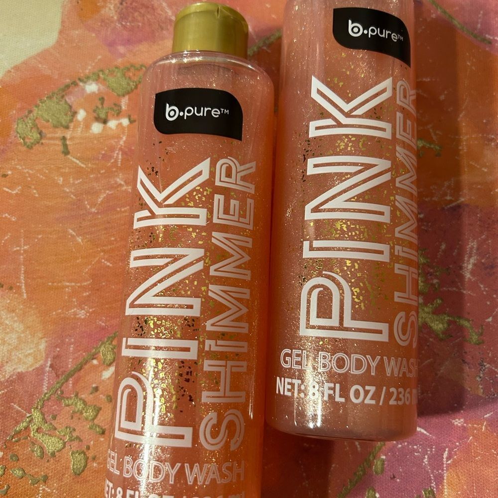 🛍️ B.Pure Pink Shimmer Gel Body Wash - 2
Bottles (8 oz / 236 ml Each)